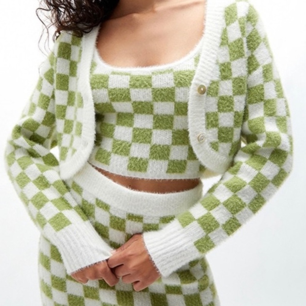 Pacsun LA Hearts Fuzzy Strappy Tank Top And Fuzzy Sweater